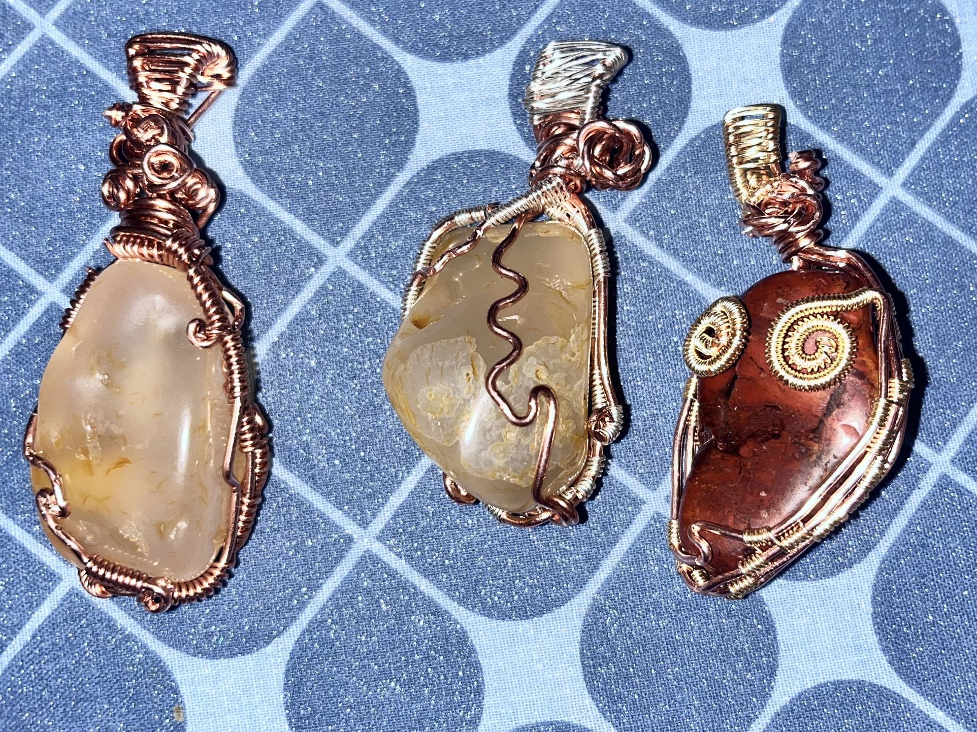 Custom Wire Wrapped rock Pendants