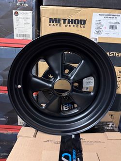 (Set of 4) Allied 65B Super Spoke 14x6 5x4.5"/5x4.75" -3mm Black Wheels Rims
