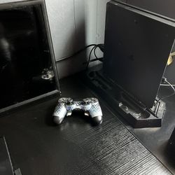 PS4 with controller, Charging Station and TV