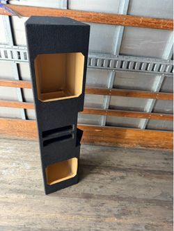 This is a custom-built, ported subwoofer enclosure designed for square subwoofers, often compatible with Kicker Solo-Baric L7 or L5