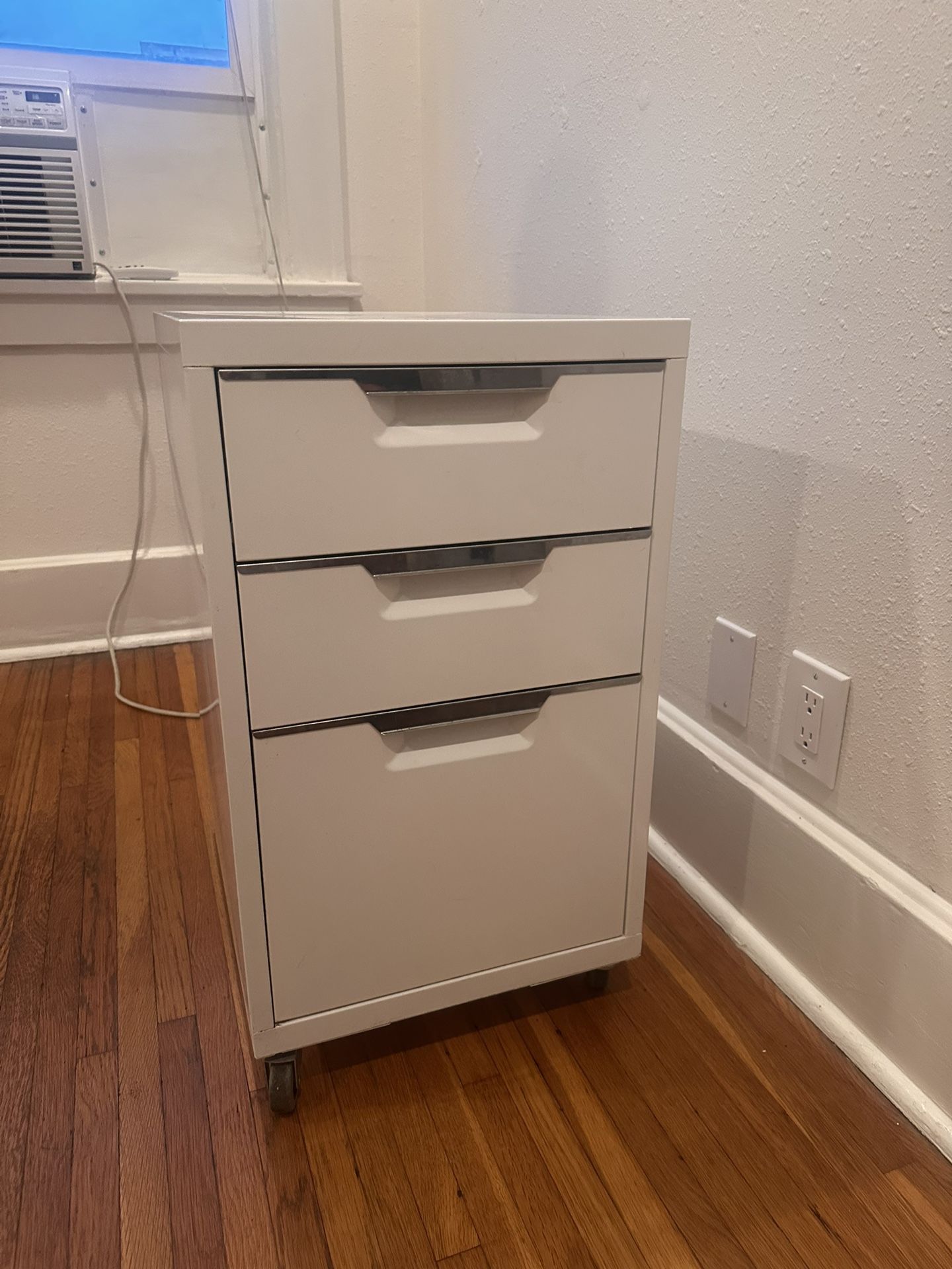 CB2 White 3-Drawer Filing Cabinet