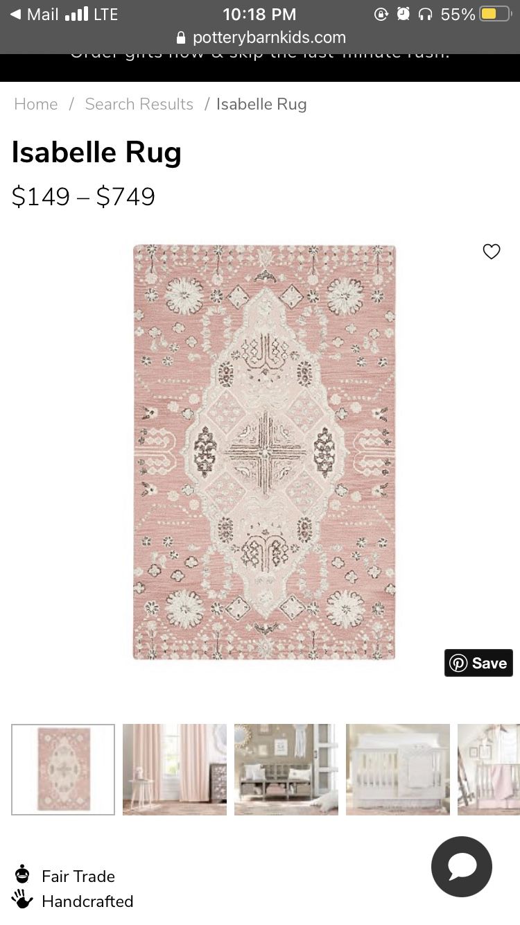 3x5 light pink rug and rug pad