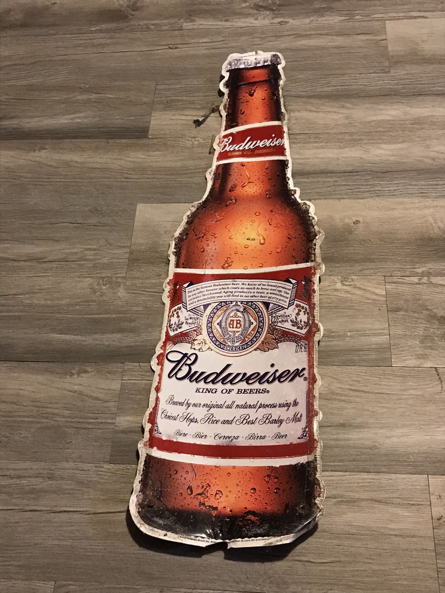 Budweiser Tin Replica 3ft X 2ft