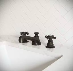 Water Creation Black Faucet Set for Bathroom Sink