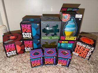 NeeDoh Nice Cube, Minecraft Jelly Cubes, Fuzz Balls, Cone, Mini Groovy Jewels