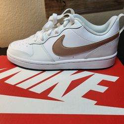 NEW Nike Court Borough Low 2 (GS) White/Metallic Red Bronze Shoes Sz 5Y Women’s 7.5