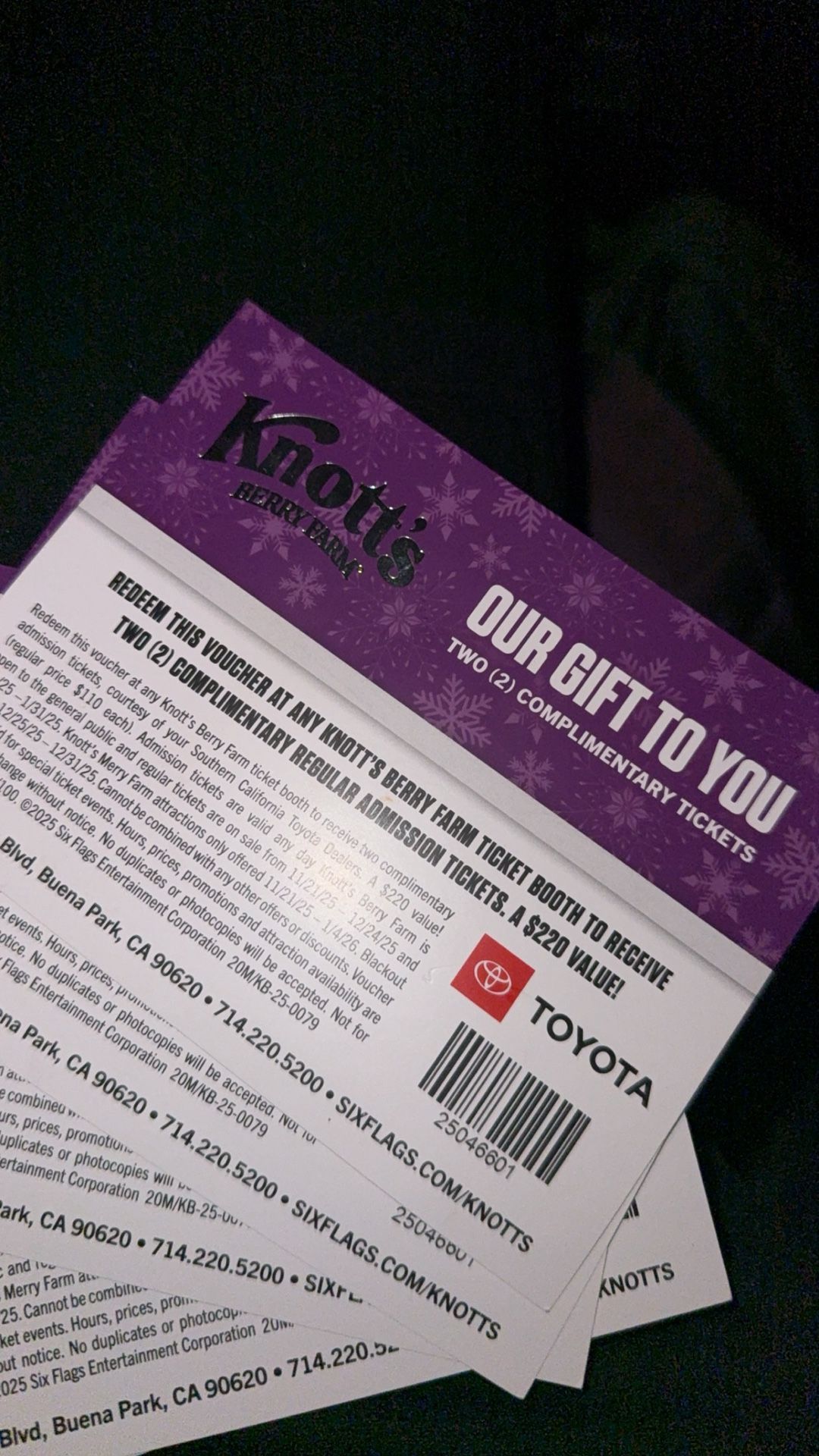 KNOTTS VOUCHERS