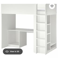 Loft bed With Study Table And Closets 
