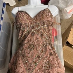 Nude Sequin Party Dress Sz 4