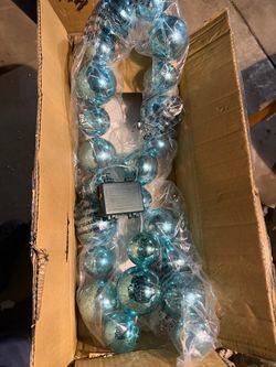 Indoor/Outdoor Illuminated 75" Shatterproof Ball Garland by Valerie