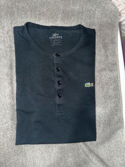 Lacoste Men's Henley Neck Pima Cotton T-Shirt -black