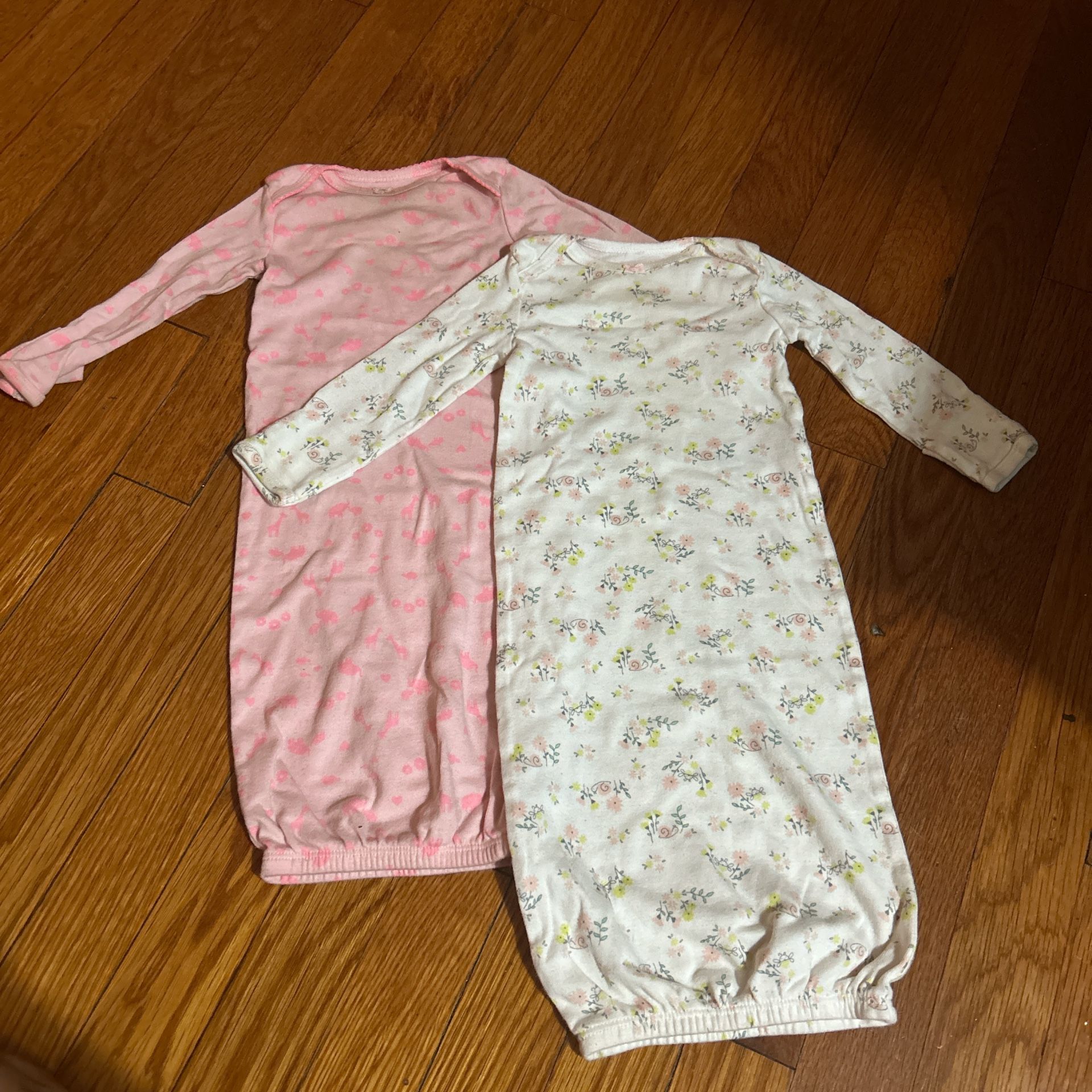 2 pack of pink and white baby gowns #babyessentials