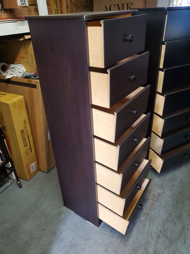 New Tall Color Espresso 7 Drawer Dresser 