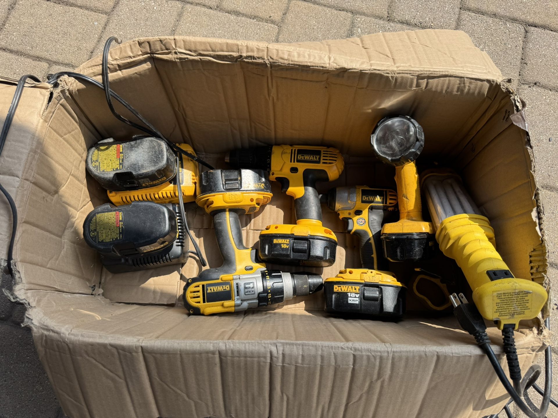 Dewalt Tools Drills Impact Hammer Lights Chargers Batteries Used