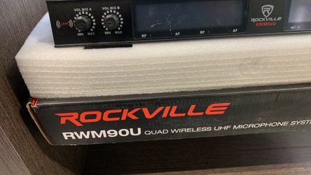 Rockville RWM90U Quad UHF Wireless Handheld Microphone System
