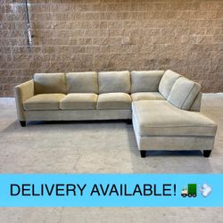 Tan L Sectional Couch Sofa (DELIVERY AVAILABLE! 🚛💨)