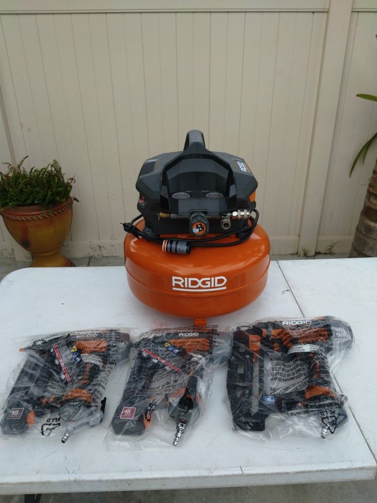 RIDGID 6 Gal 150 Psi Air Compressor 3 Tool Combo Kit 