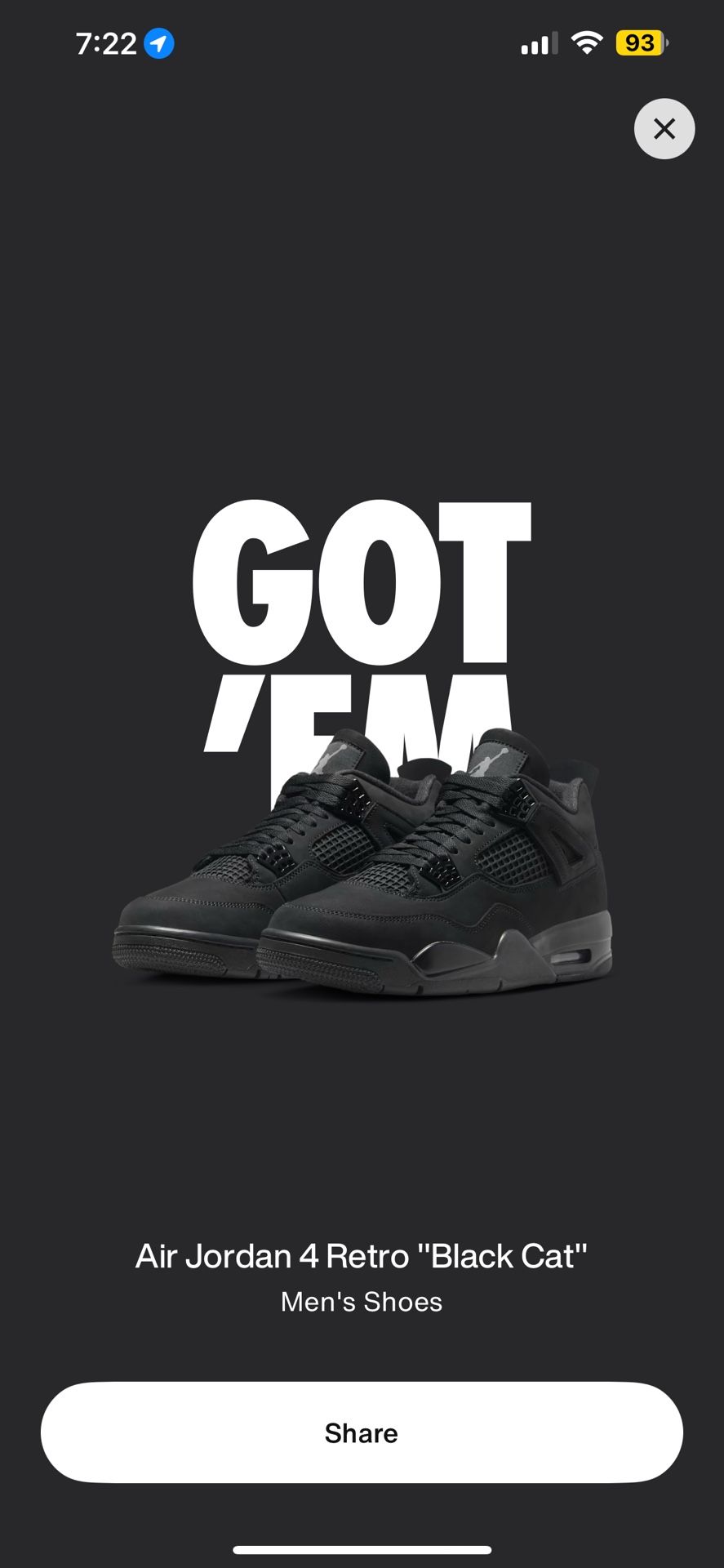 Air Jordan 4 Retro GS ‘Black Cat’ 2025