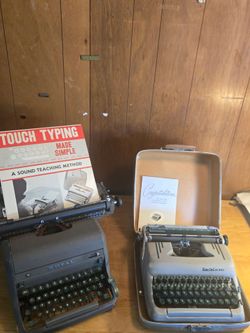 Vintage ROYAL and Smith-Corona Typewriters with Original Instructional manual and 33 RPM Album