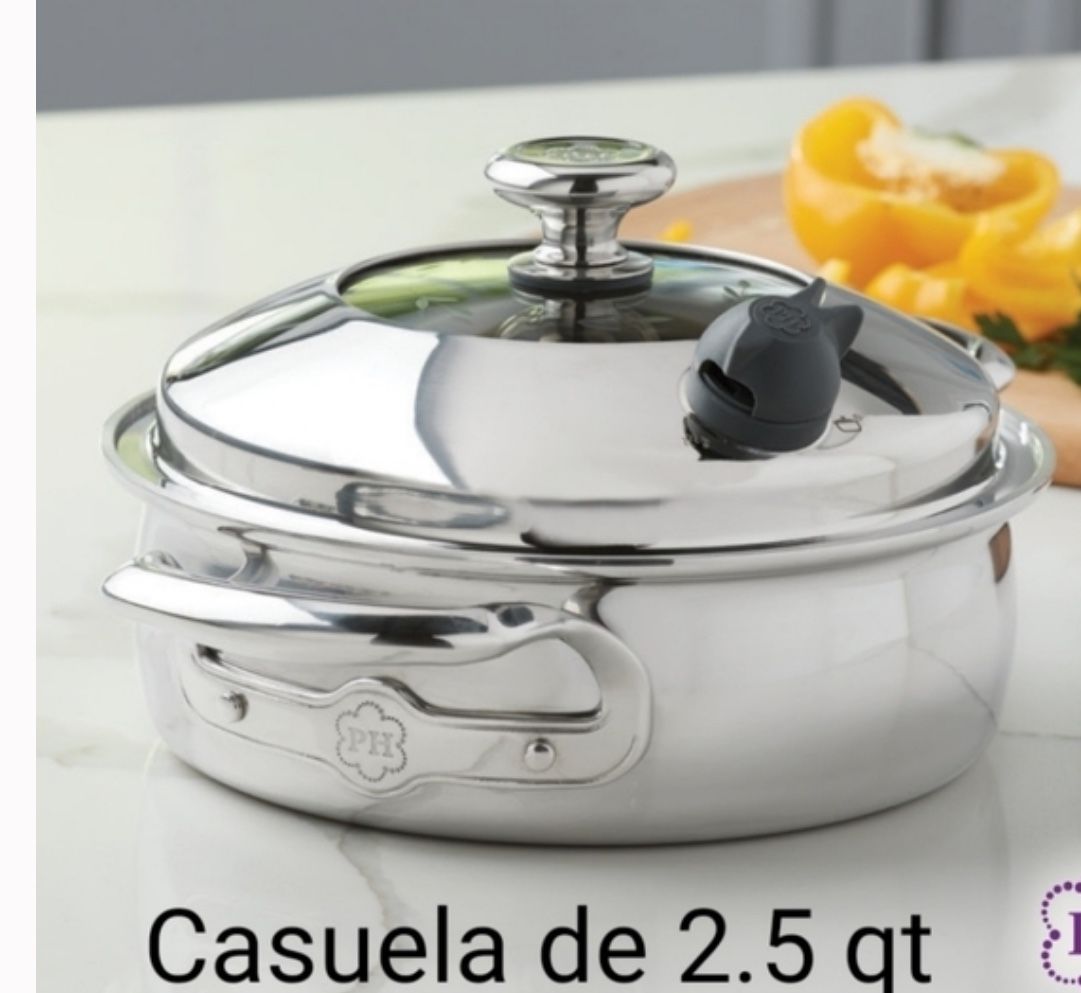 Vida Sana® 5 Ply Stainless Steel 2.5 Qt. Casserole Cacerola de 2.5 qt. de Acero Inoxidable 5 Ply Vida Sana®