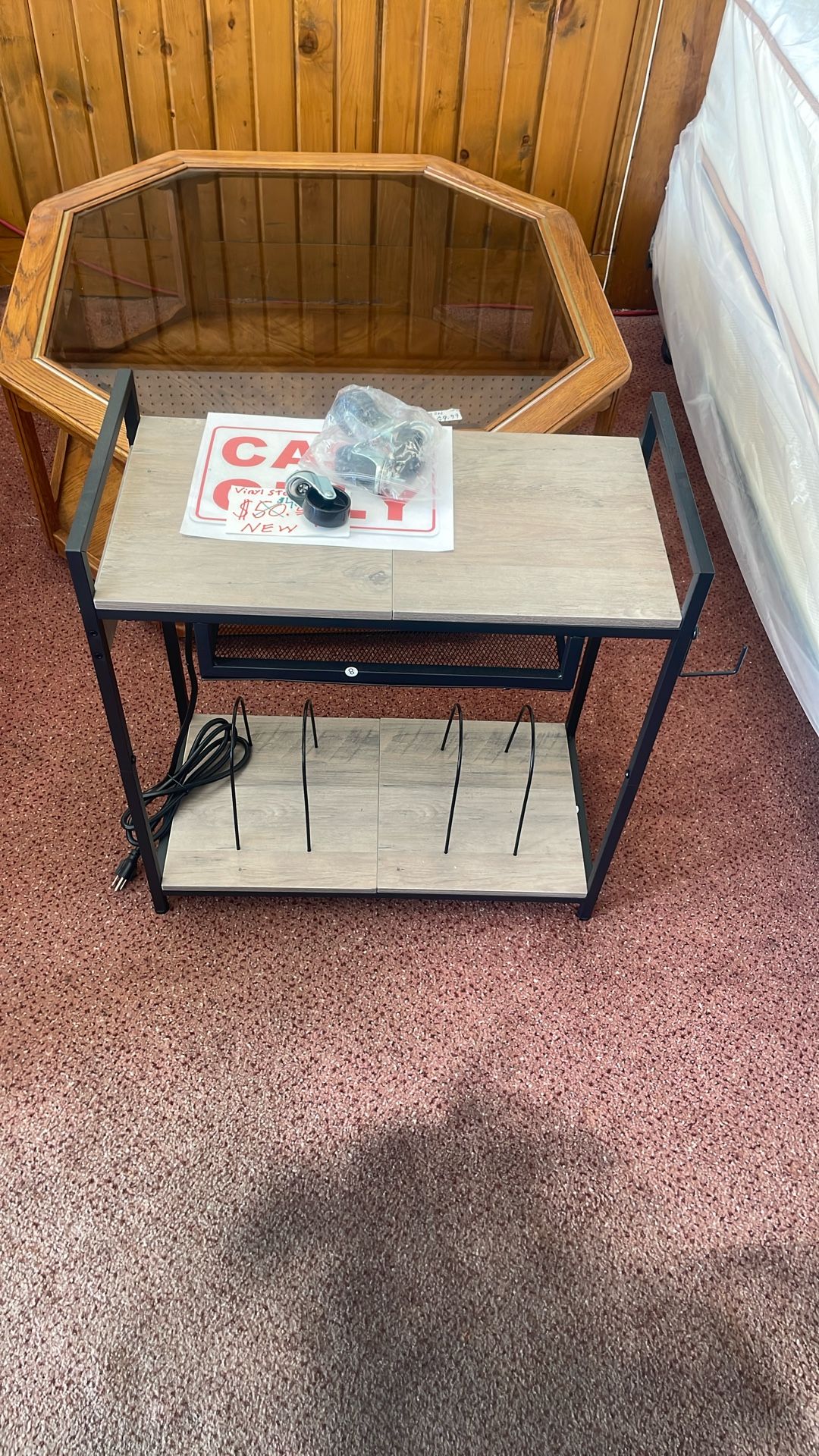 Small vinyl storage cabinet