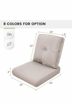 Patio Outdoor Cushions 22x24x4in