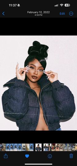 Denim bomber