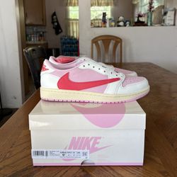 Jordan 1 Retro Low OG SP Travis Scott Sail Tropical Pink Size 9.5