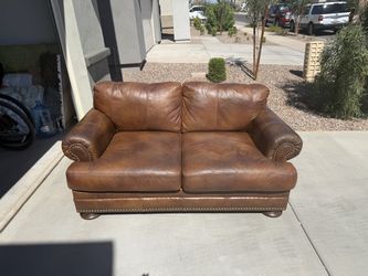 Genuine Leather Loveseat | Full Leather | Excellent Condition