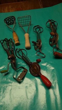 Antique hand mixers antique potato Mashers