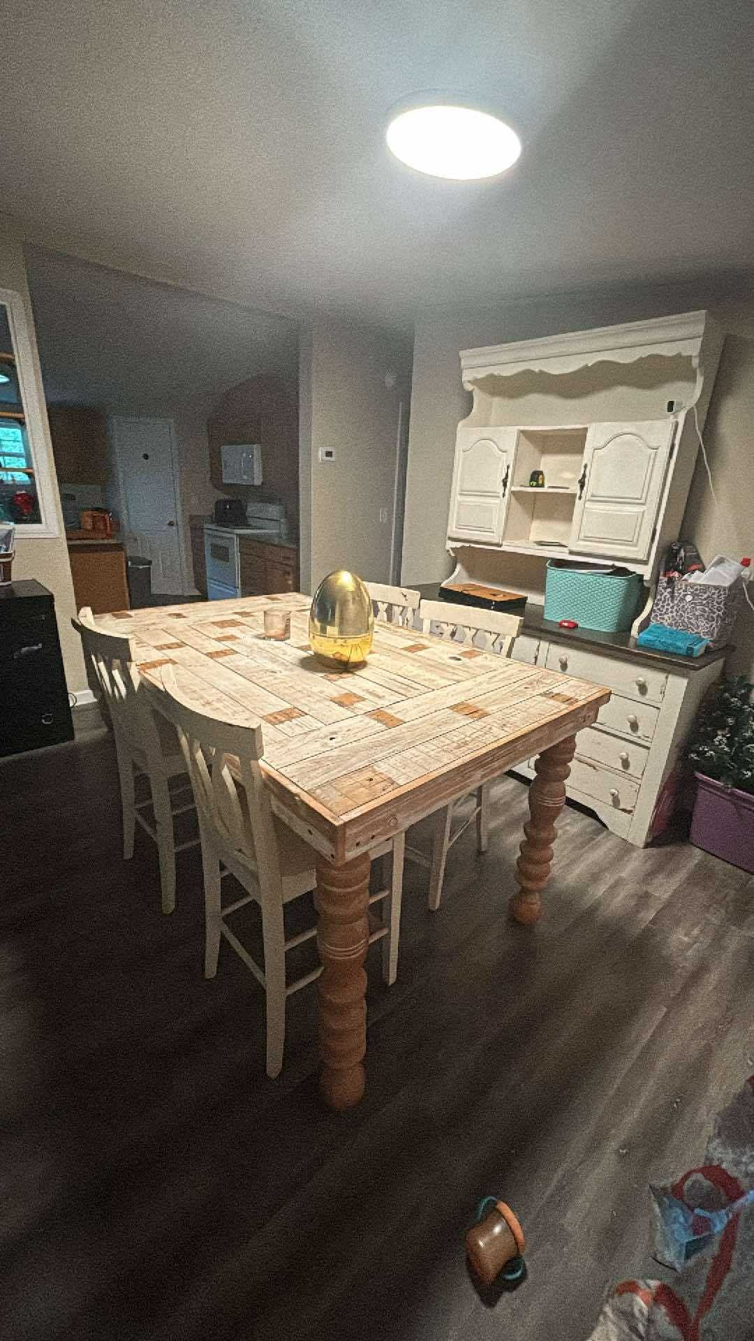 Solid Wood Table With 4 Chairs