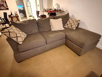 Gray Sectional Sofa With Chaise - $150 OBO