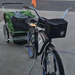 Cruiser Bike + Kids Trailer Combo