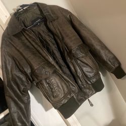 Vintage 1980 Bomber Leather Jacket 