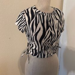 Zebra Print Shirt Size M