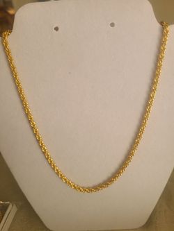 925 Sterling 18 C Gold plated rope chain