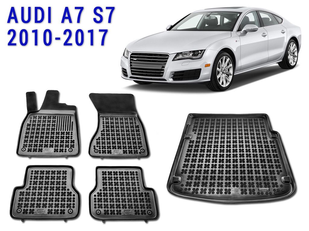 All weather rubber floor mats trunk liner set for Audi A7 S7 RS7 2010-2017 Custom Fit