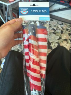Mini USA flags 3 each