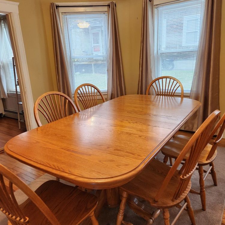 Six-chair Dining Set With Corner Hutch