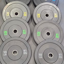 Olympic Bumper Weight Plates Full Set For Olympic Barbell 