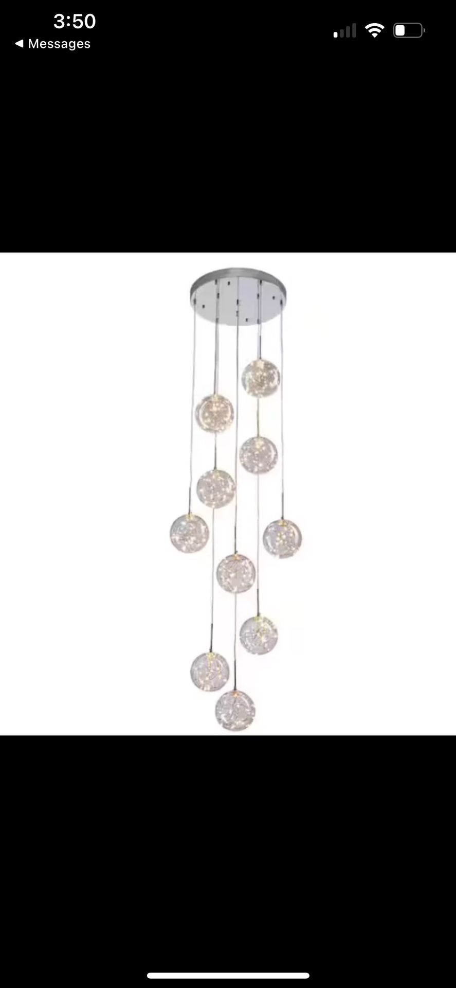 SILJOY 10-Light Chrome Modern LED Strip Chandelier with Clear Glass Shades