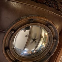 Absolutely Beautiful Wood Convex Glass Round Mirror