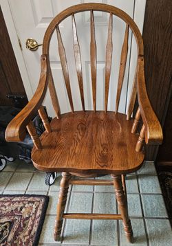 4 Swivel Oak Chairs