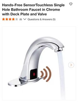 Hands-Free SensorTouchless Single S Hole Bathroom Faucet in Chrome with Deck Plate and Valve