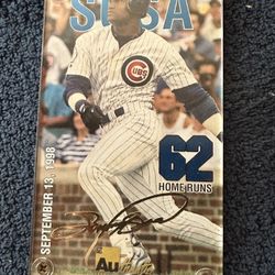 1998 Sammy Sosa Fleer.  Card# MLB-S36-98.  Autograph in Gold.  Authentic Images.