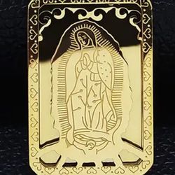  Hip Hop Virgin Mary Medal Our Lady of Guadalupe Necklace Stainless Steel Pendant Necklace Women/Men Jewelry virgen de guadalupe