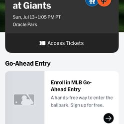 Pair Of Tickets Dodgers Giants 7/13