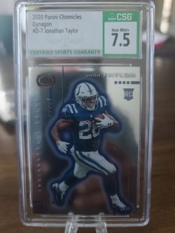 Jonathan Taylor Rookie Card Indianapolis Colts 2020 Graded Slab