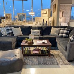 In Stock /$39 down payment Eltmann Slate Sectional /couch /Living room set