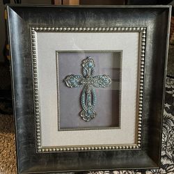 Framed Turquoise Crucifix